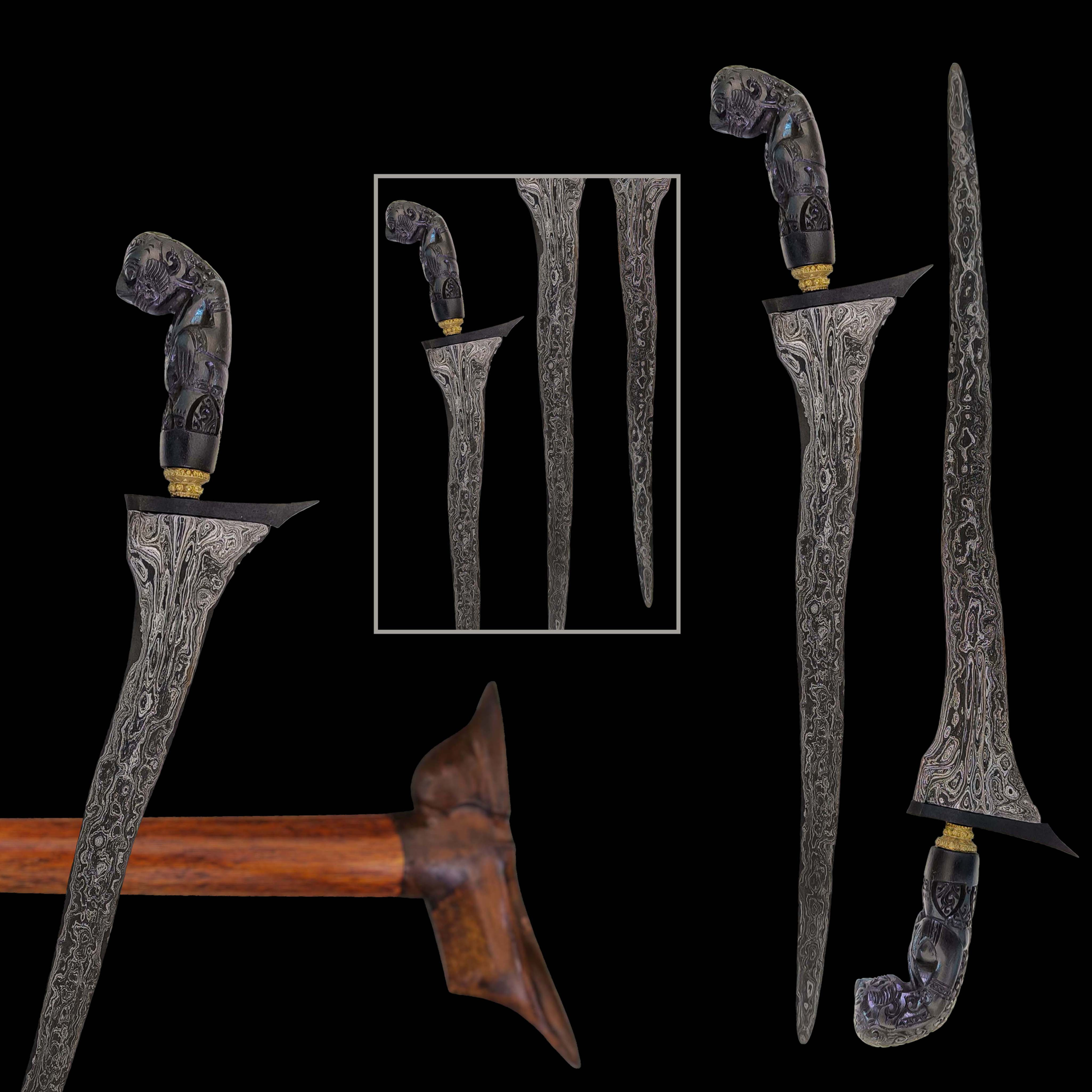 Antique Cirebon Mahesha Nempu 3 luk kris for sale