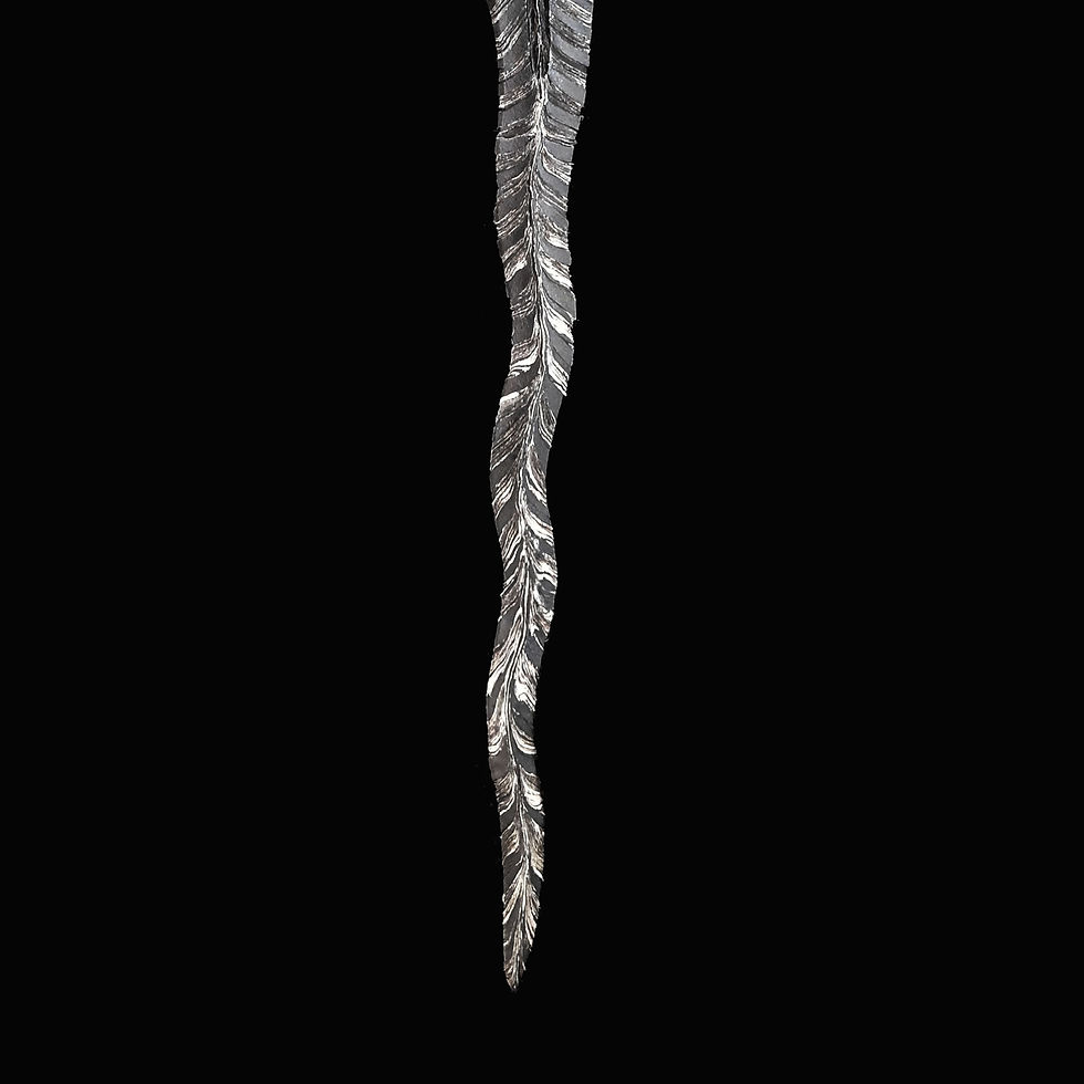 Thumbnail: Rare Sunggingan keris, kris - blade with with Ron Pakis pamor - Wayang