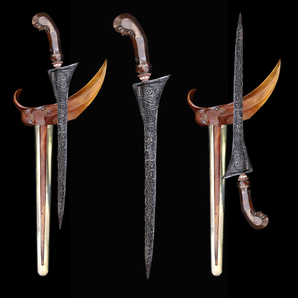 Rare, antique Kebo Layer keris, kris - Bendo segogo, kul buntet - 16th century