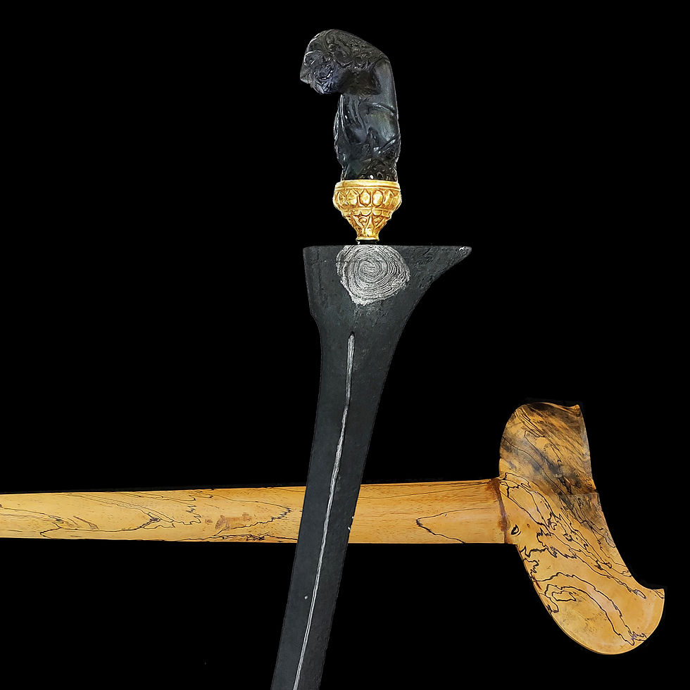 Thumbnail: Antique Brojol, Satrio Pinayungan kris, keris –  pamor Satrio Pinayungan