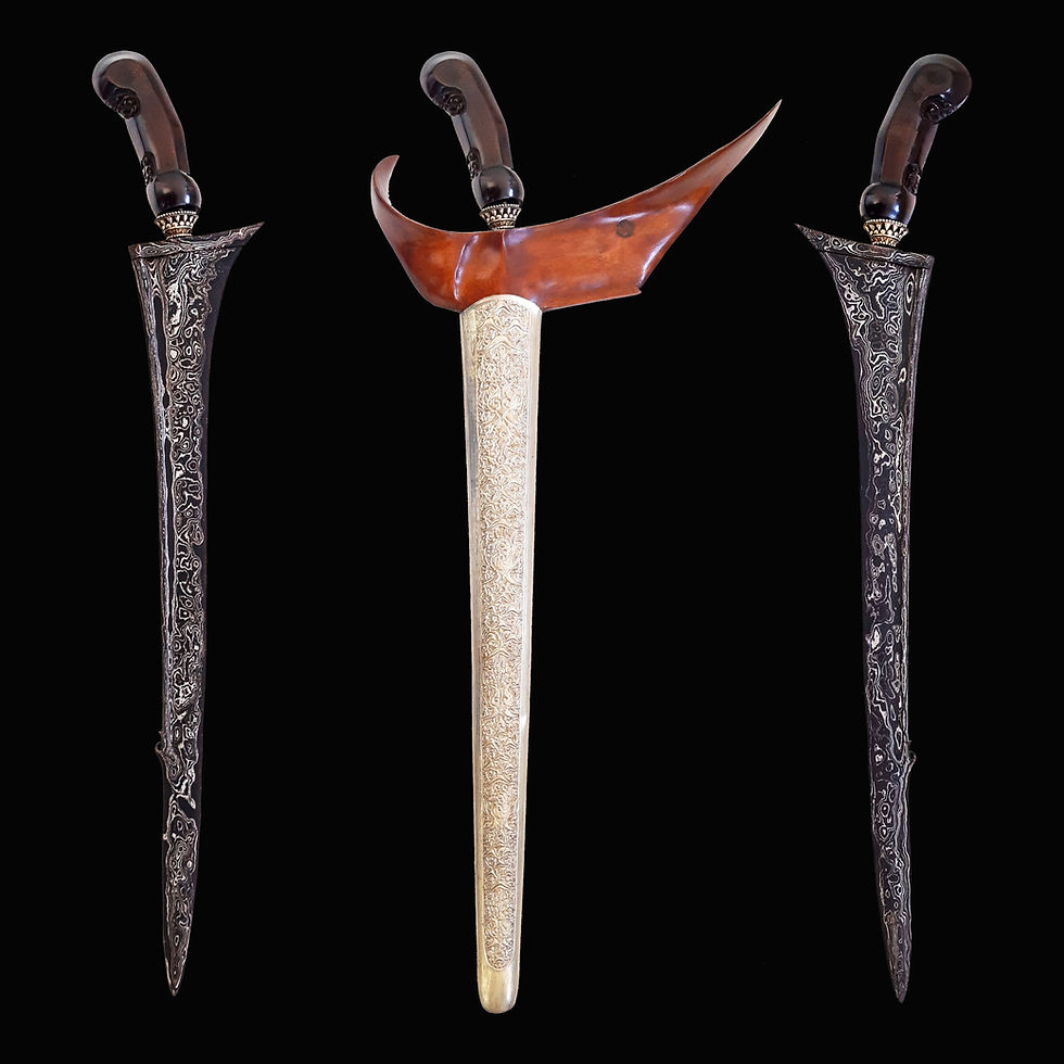 Thumbnail: Antique kebo lajer kris, keris for sale