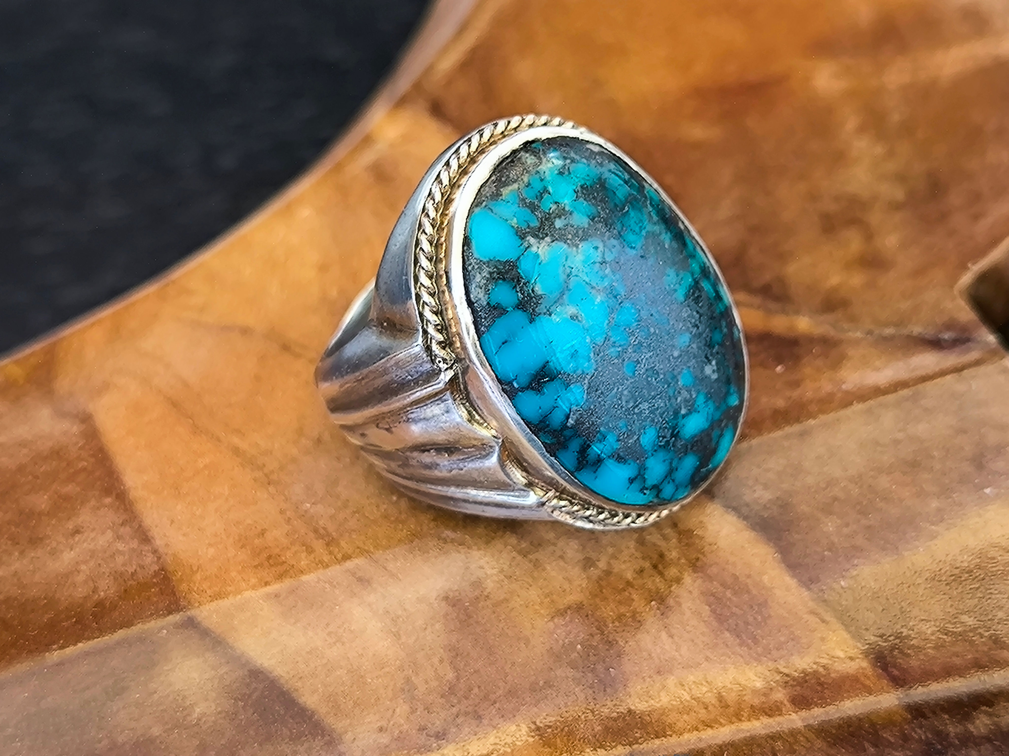 Exclusive Spiritual Turquoise Silver Ring | Nishapur Turquoise | Handmade Silver