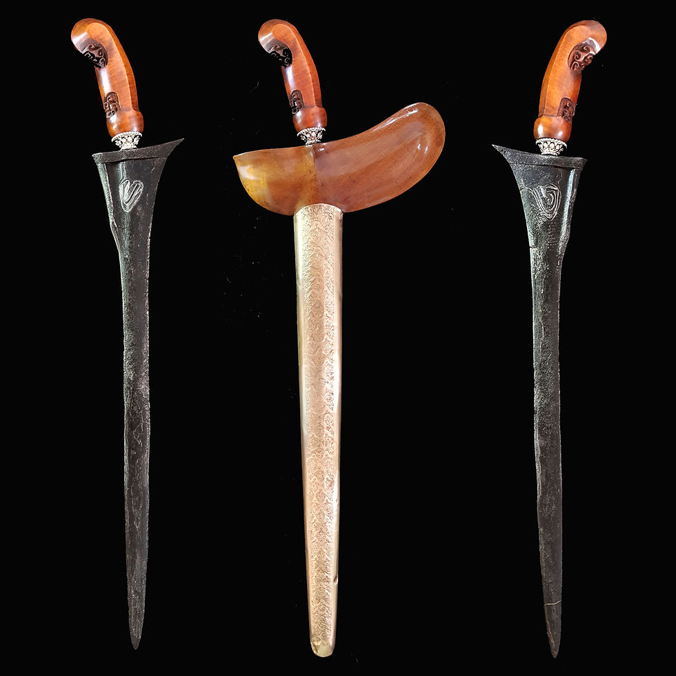 Thumbnail: Rare Kebo Lajer keris, kris - Mataram Amangkurat I (17th century)