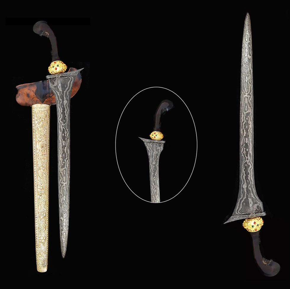 Thumbnail: Stunning, antique Tuban, Tilam Upih keris, kris - Complex pamor blade