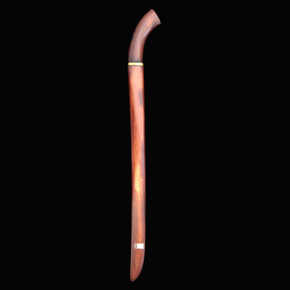 Thumbnail: Pedang sword - Sunda, Indonesia - Beautiful jet-black blade with snow-white Pamo