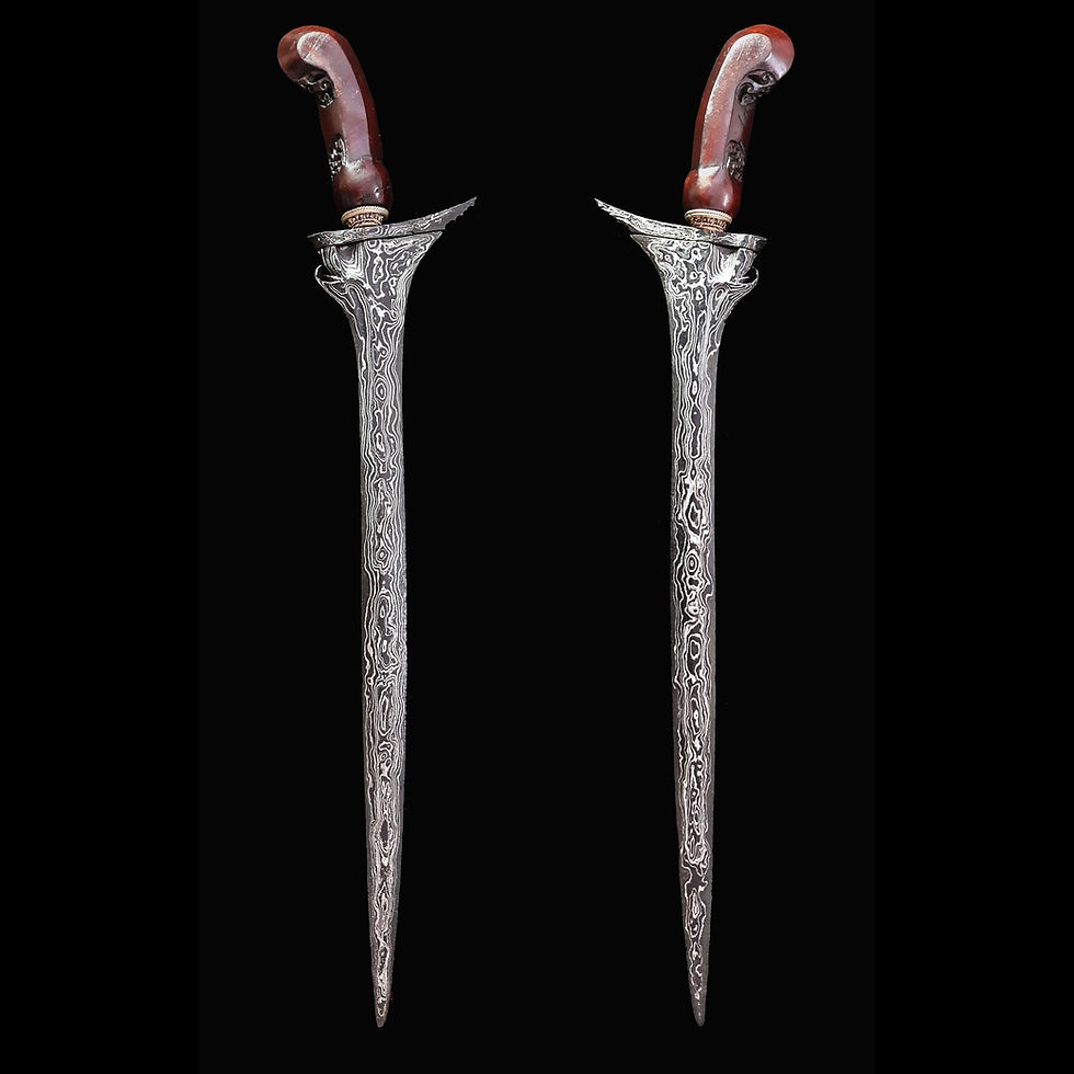 Thumbnail: Sempaner keris, kris - Mataram Sultan Agung (17th century) - Beras Wutah pamor