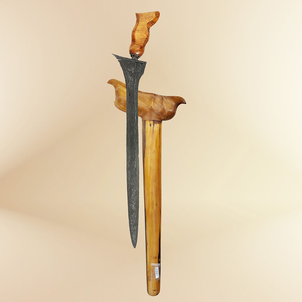 Thumbnail: Antique, healing Cirebon Tilam Sari keris, kris -  pamor Ngulit Semangka