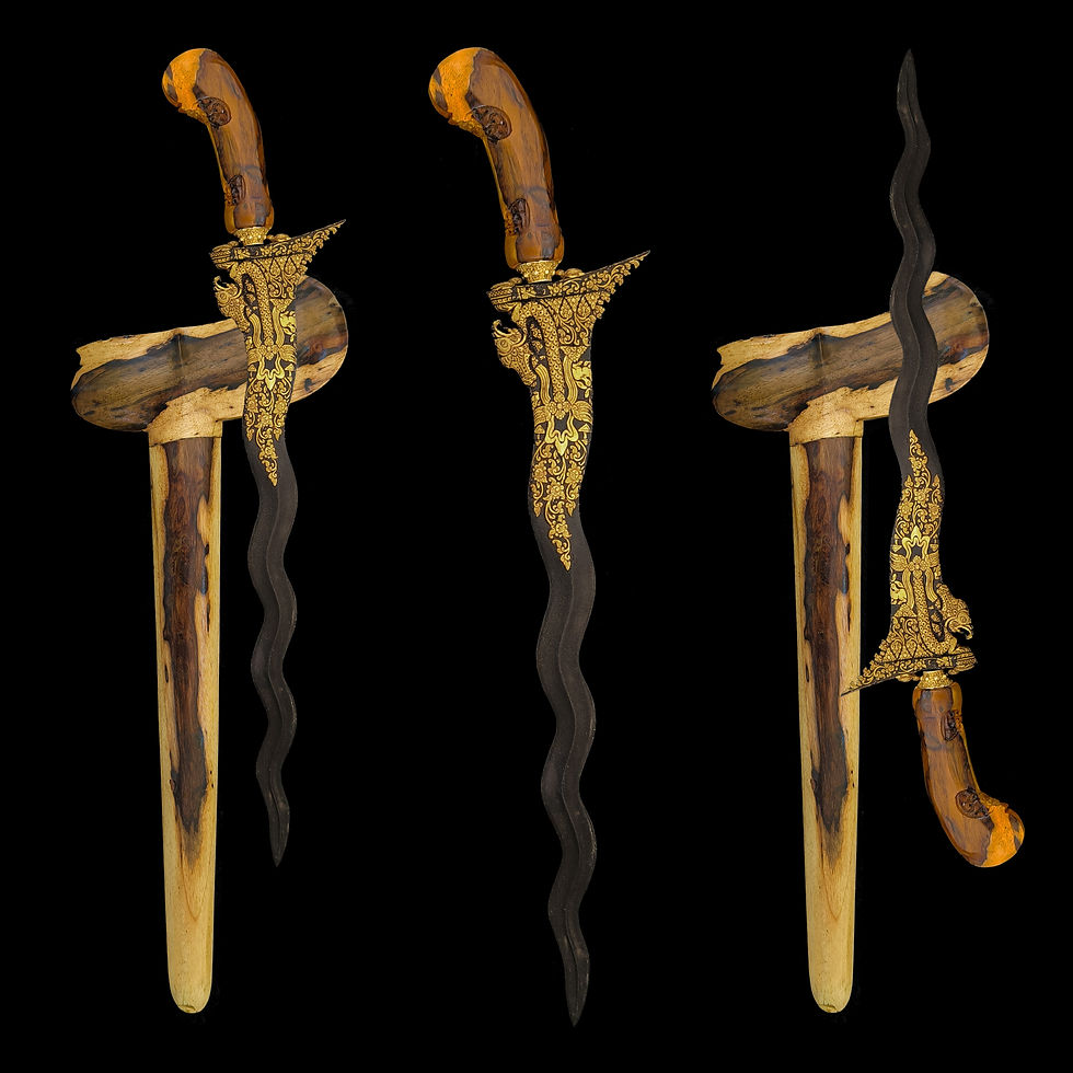 Thumbnail: antique naga liman keris for sale