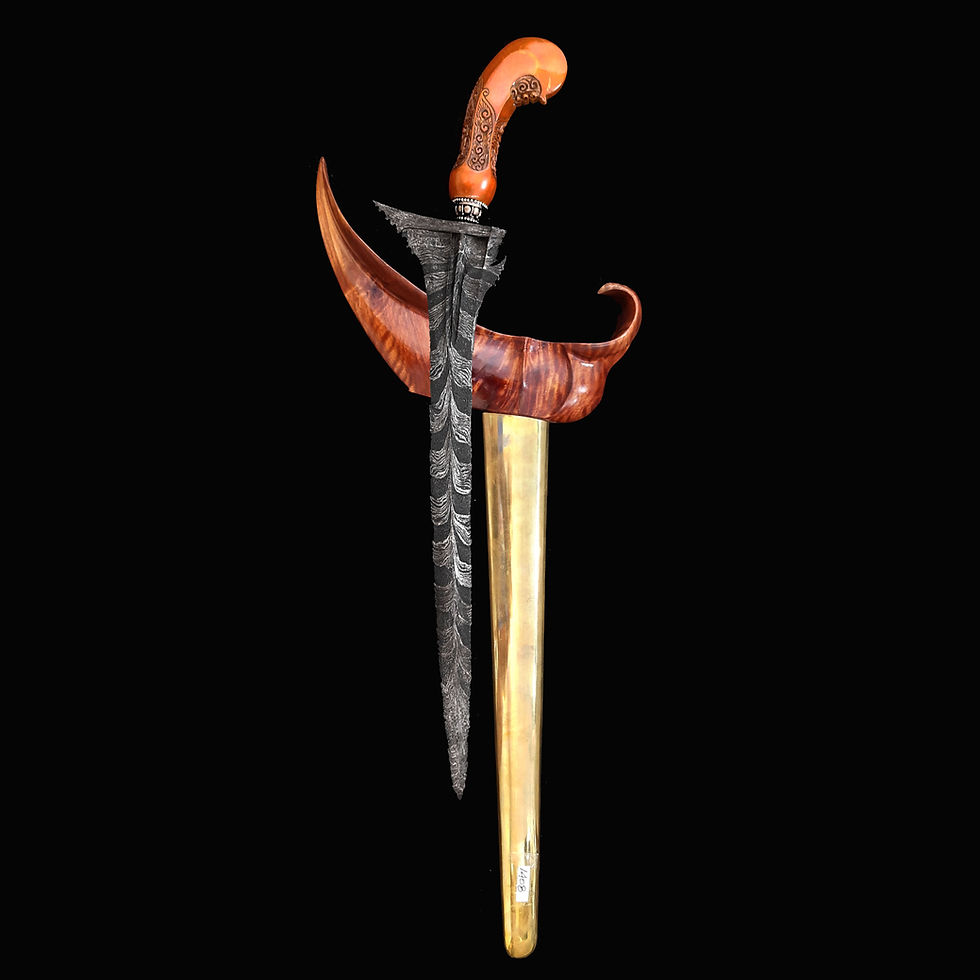 Thumbnail: Antique, Sinom Robyong keris, kris - Pamor  Ron Genduru - 17th century