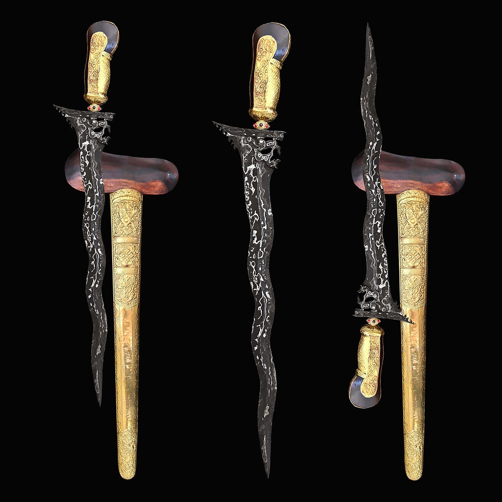 Thumbnail: Tantri Singa-Lembu Bali keris, kris  - Impressive wilah with  2 pamors