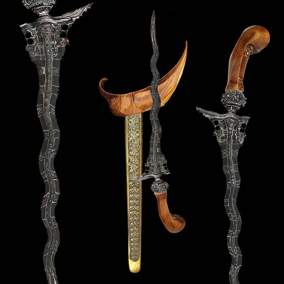 Thumbnail: Naga Manten  keris, kris – Wilah with  two pamors - Rare naga manten dapur