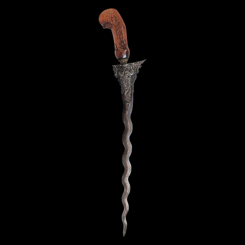 Thumbnail: Rare, ancient Korowelang Betara Guru kris, keris - Meduin era (16 century)