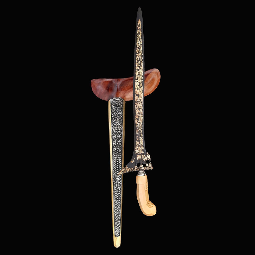 Thumbnail: kris, keris with gold blade wilah
