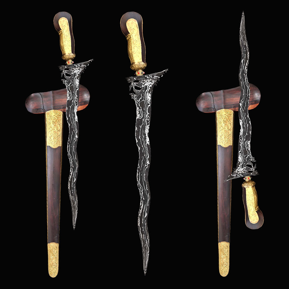 Thumbnail: Tantri Singa-Lembu Bali keris, kris  - Impressive wilah with  2 pamors