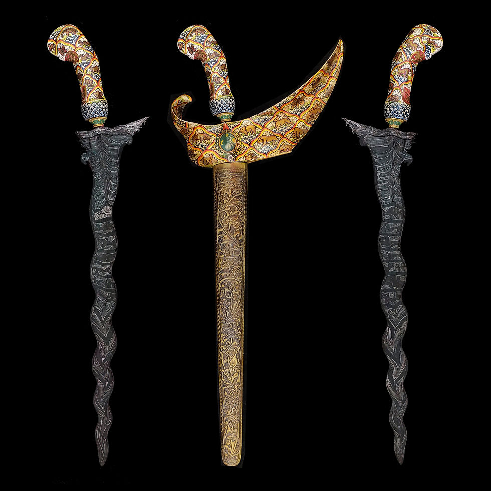 Thumbnail: antique Panji Paniwen, luk 13 kris for sale