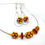 Miniature : Parure "Kirpi" collier et boucles d'oreilles marron et jaune en verre de Murano