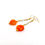 Miniature : Boucles d'oreilles longues "Dancing queen" orange et doré