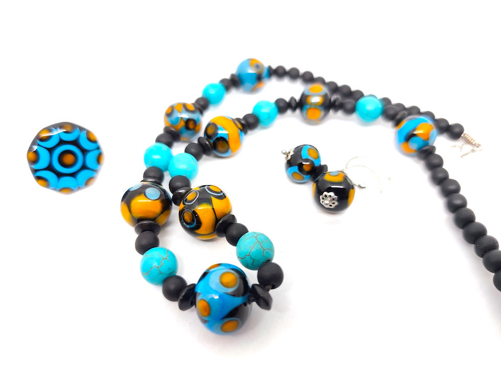Miniature : Parure "Alcedo" collier bague et boucles d'oreilles