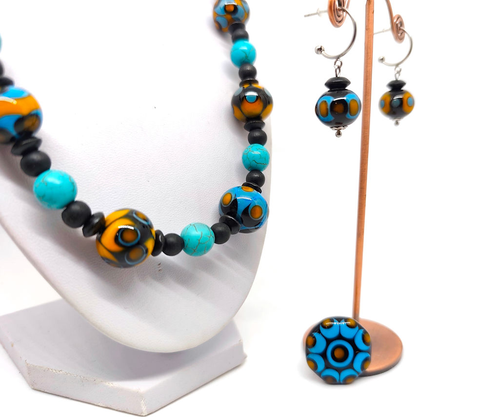 Miniature : Parure "Alcedo" collier bague et boucles d'oreilles