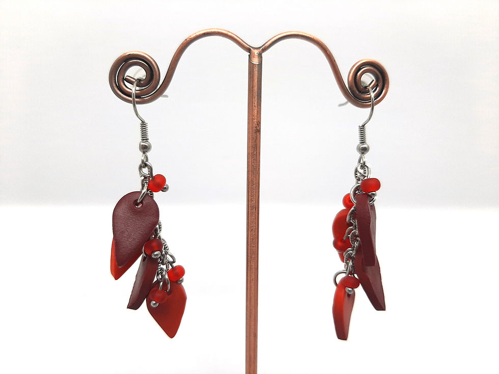 Miniature : Parure "Paprika" en verre de Murano et pâte polymère