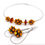 Miniature : Parure "Kirpi" collier et boucles d'oreilles marron et jaune en verre de Murano