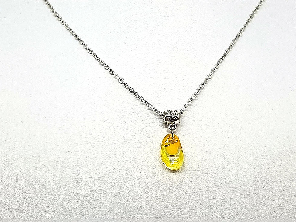Miniature : Petit pendentif "Larmichette" jaune en verre de Murano