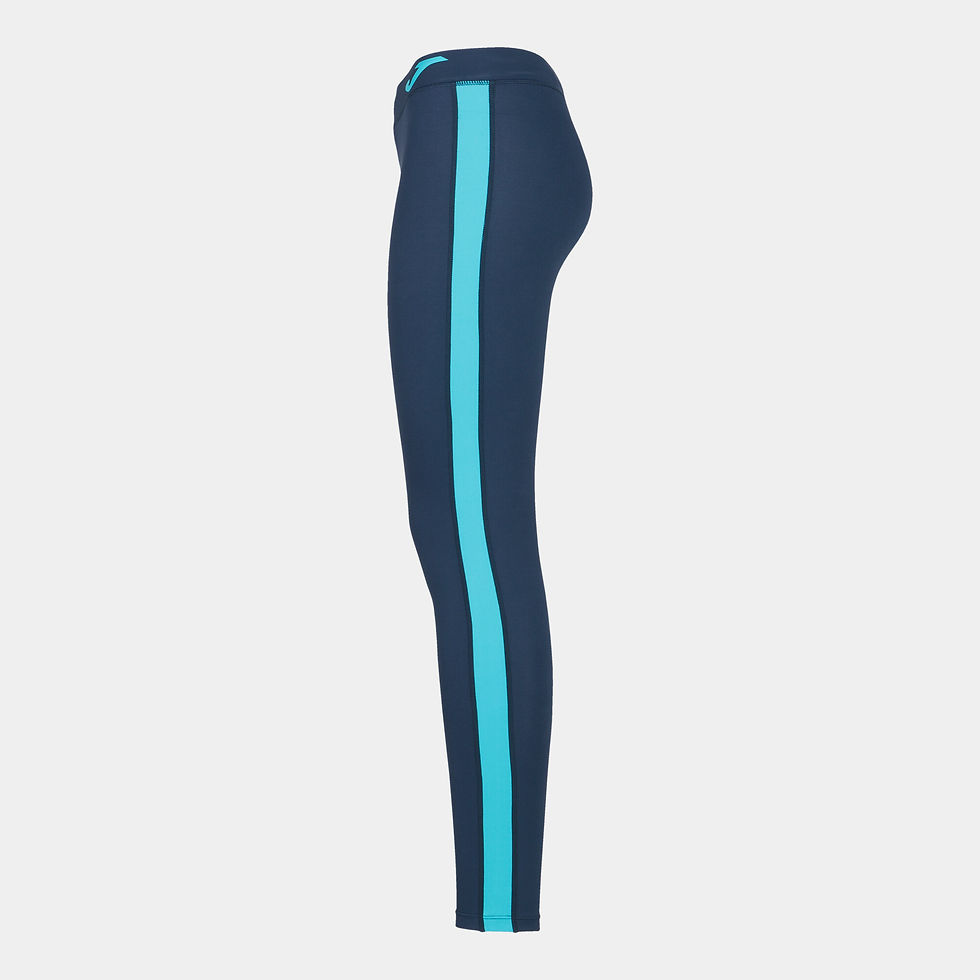 Miniature : Legging long femme Ascona bleu marine turquoise fluo