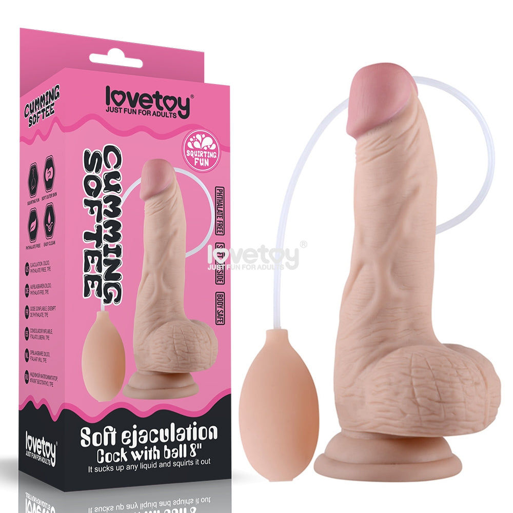 Cumming Softee Cock With Balls 8"