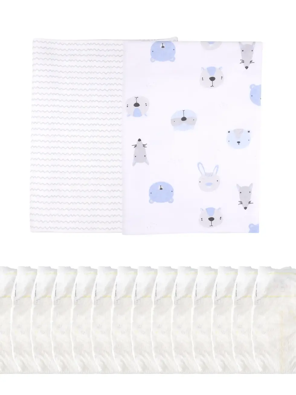 Thumbnail: 2 Tier Baby Boy Diaper Cake Gift Set