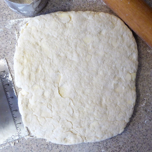 Rolled out pre-cut biscuit dough