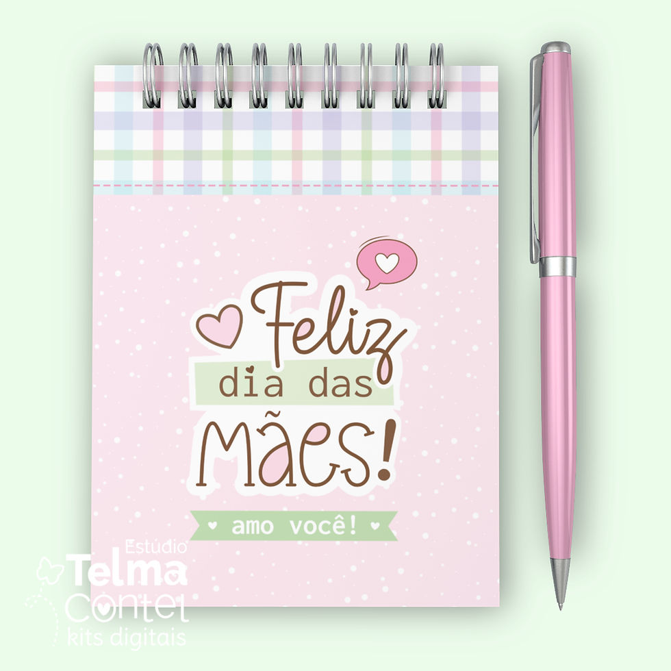 Miniatura: Kit digital bloquinho A6 wire-o espiral - 10,5 x 14,8cm - Amor em cada detalhe