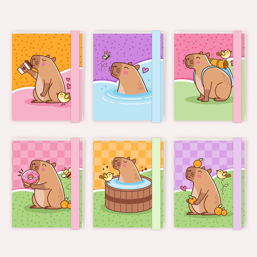 Miniatura: Kit Digital - Capas para bloco (tipo post-it) - 3 tamanhos - Capivaras