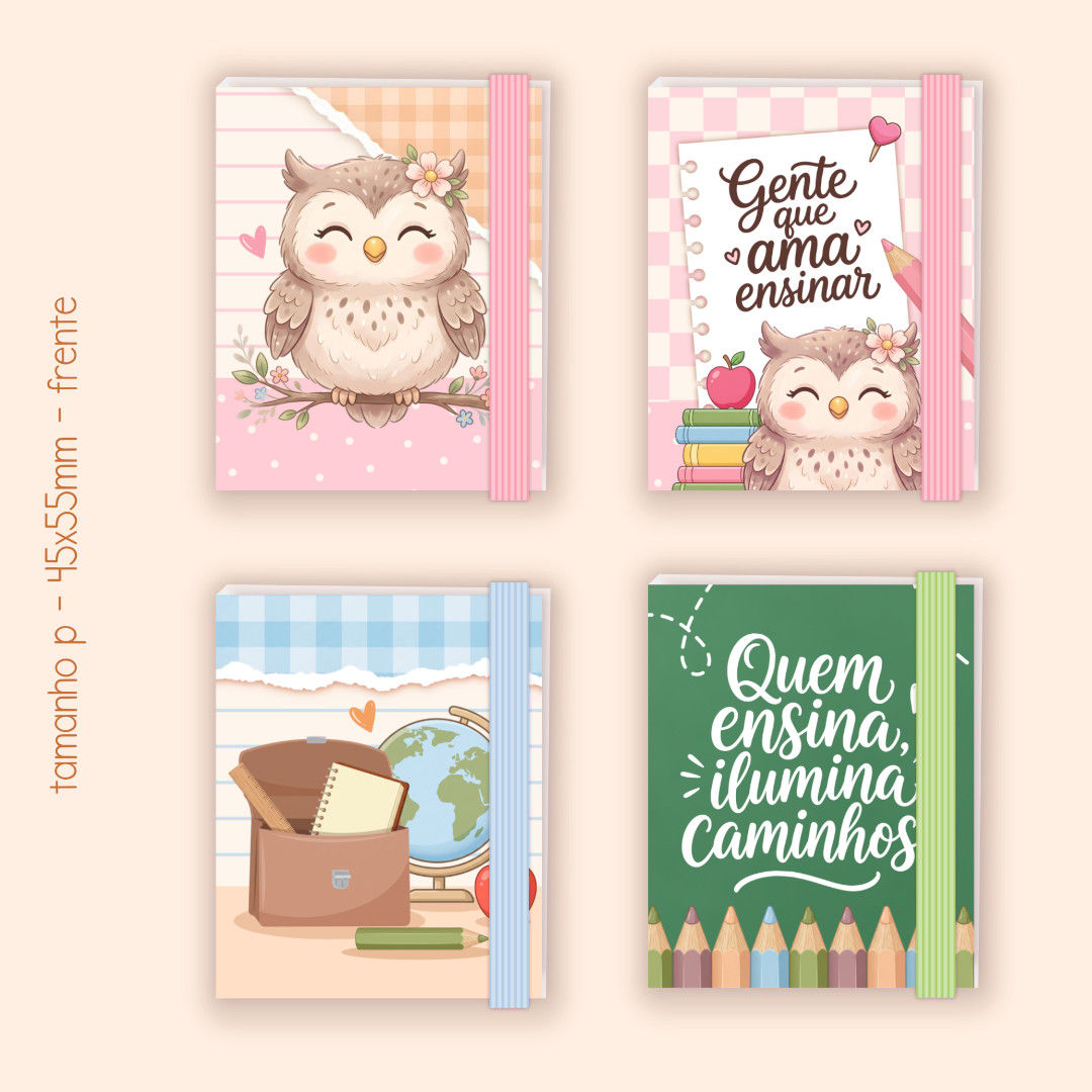 Kit Digital - Capas para bloco (tipo post-it) - 3 tamanhos - Professores 2026