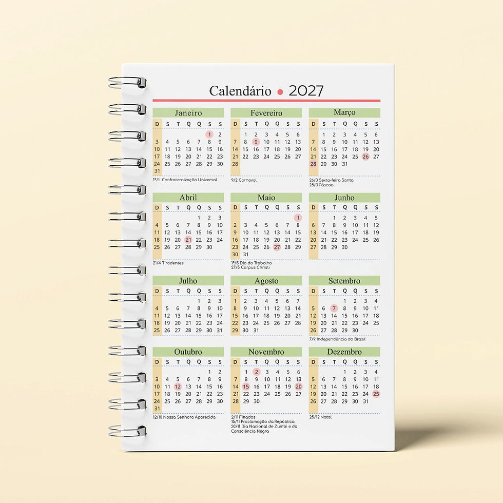 Miniatura: Arquivos Digitais - Calendário para atualização de agenda 2027/28 - A5
