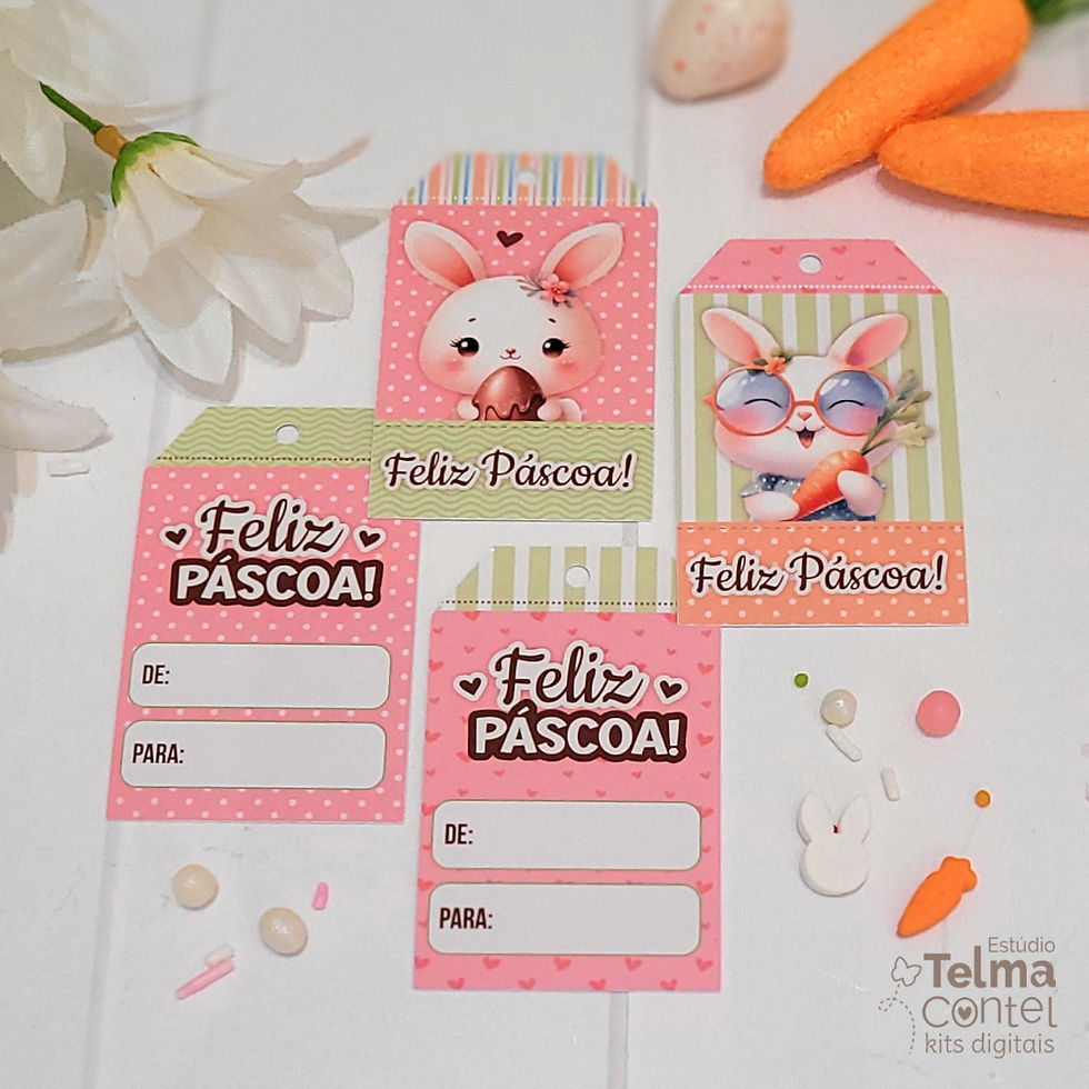 Miniatura: Kit Digital Completo Printables - Páscoa 2024 + imagens e fundos 