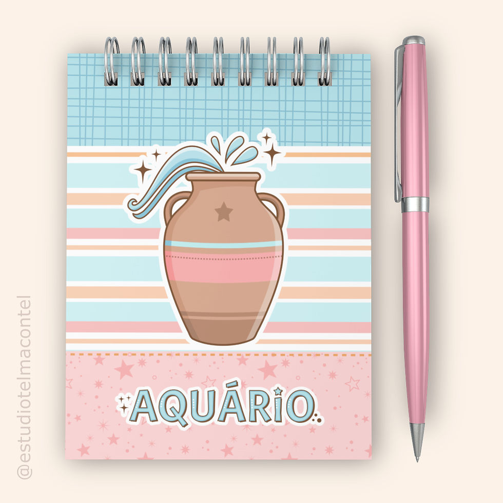 Miniatura: Arquivo digital bloquinho A6 wire-o espiral - 10,5 x 14,8cm - Signos