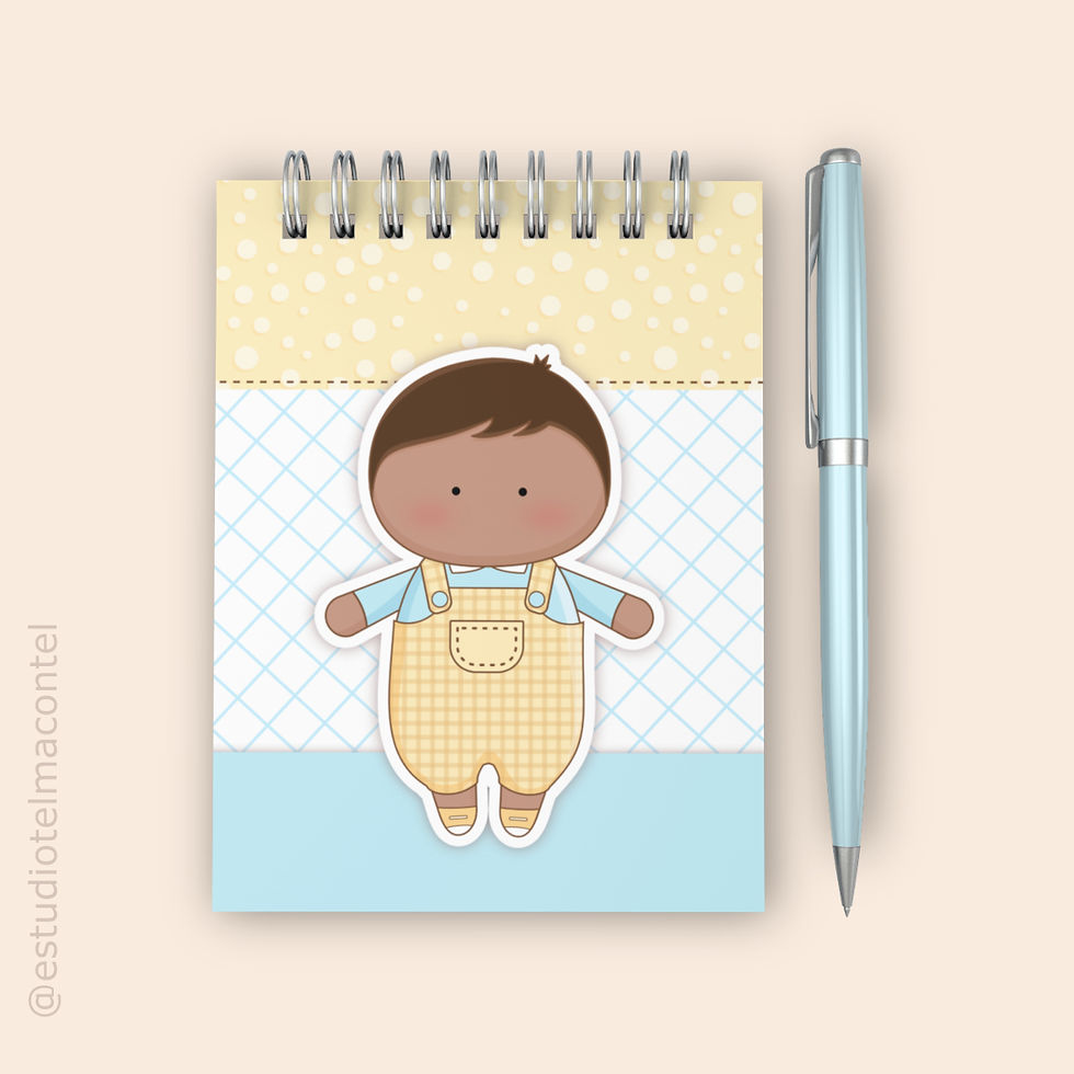 Miniatura: Arquivo digital bloquinho A6 wire-o espiral - 10,5 x 14,8cm - Meninas e Meninos