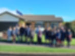 Ramblers temember the late Peter Odendaal outside his former house 8 June 2026