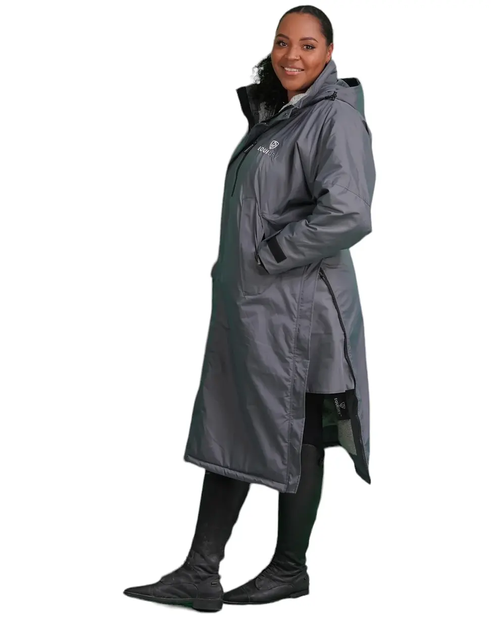 Thumbnail: EQUIDRY Evolution COAT/Stowaway Hood thick fleece grey/grey