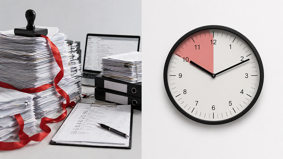 The banner took three days to approve. The event lasted two hours.