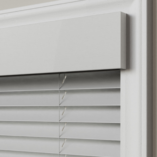 4 1/2" modern valance for faux wood blinds.