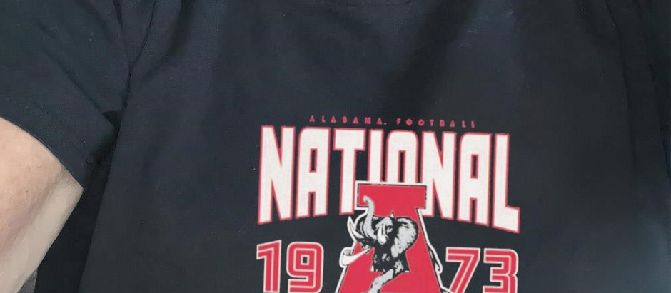 Official Alabama Crimson Tide football 1973 national champs shirt