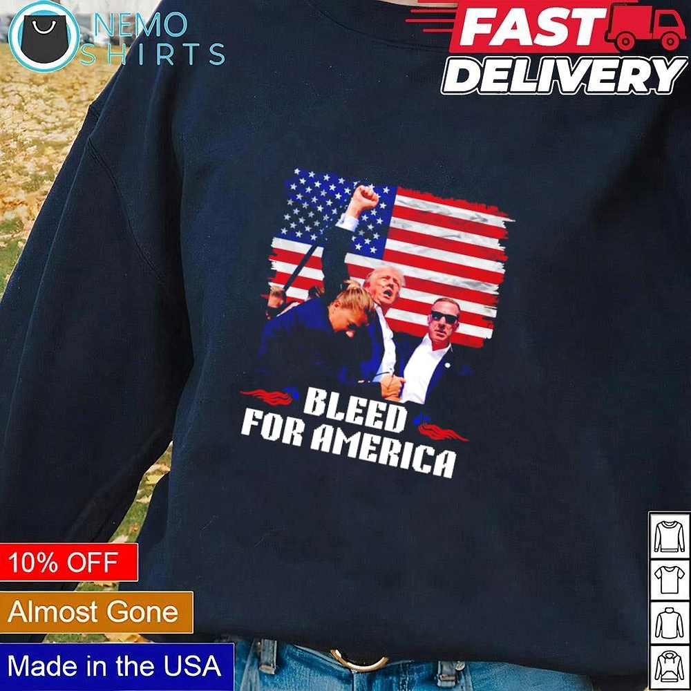 Official Trump 2024 bleed for America rally shooting Pennsylvania shirt