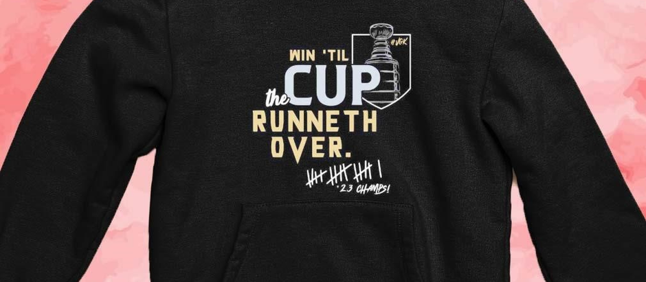 Win ’til the cup runneth over ’23 champs Vegas Golden Knights shirt