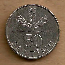 LETÔNIA 50 SANTIMU 1992