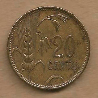 LITUÂNIA 20 CENTU 1925