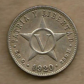 CUBA 5 CENTAVOS 1920