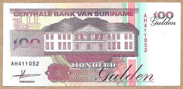 SURINAME 100 GULDEN PK 139a