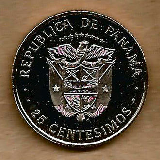 PANAMÁ 25 CENTÉSIMOS 1975
