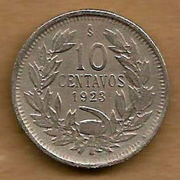CHILE 10 CENTAVOS 1923